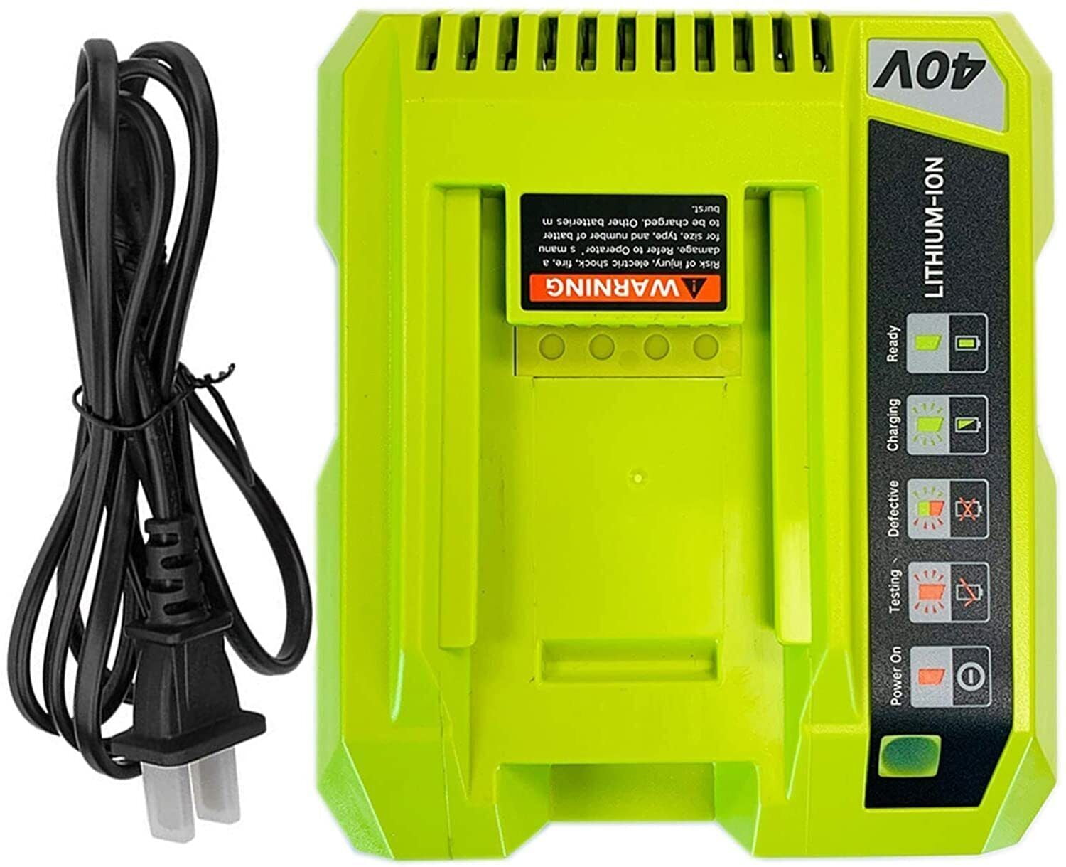 40V Charger for Ryobi 40-Volt Lawn Mower, Hedge Trimmer, Leaf