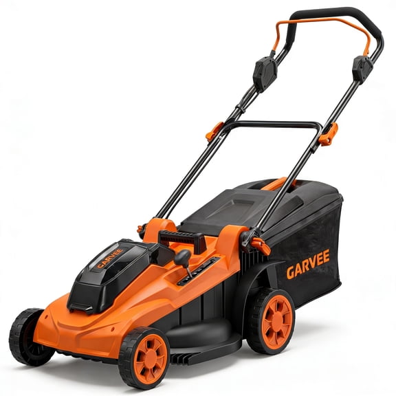 40V Cordless Lawn Mower, 17-Inch Electric Push Mower with Brushless Motor, 2×4.0Ah Battery & Charger, 6-Position Height Adjustment, 40L Grass Bag, 3-in-1 Mulching/Bagging/Side Discharge, orange