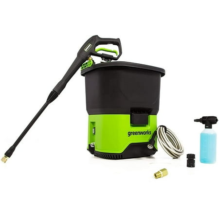 Greenworks - 800 PSI 40-Volt Cordless Bucket Pressure Washer (Battery not Included) - Black/Green