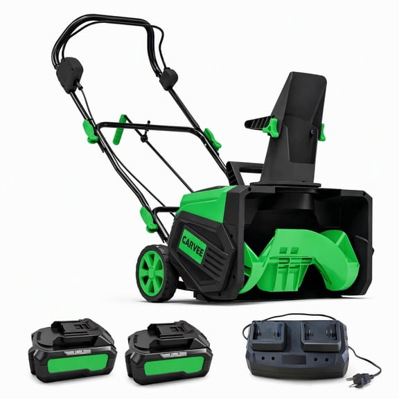 40V Wireless Snow Blower with Dual Batteries, LED Light & Brushless Motor – 20" Clearing Width, Rechargeable Electric Snow Thrower