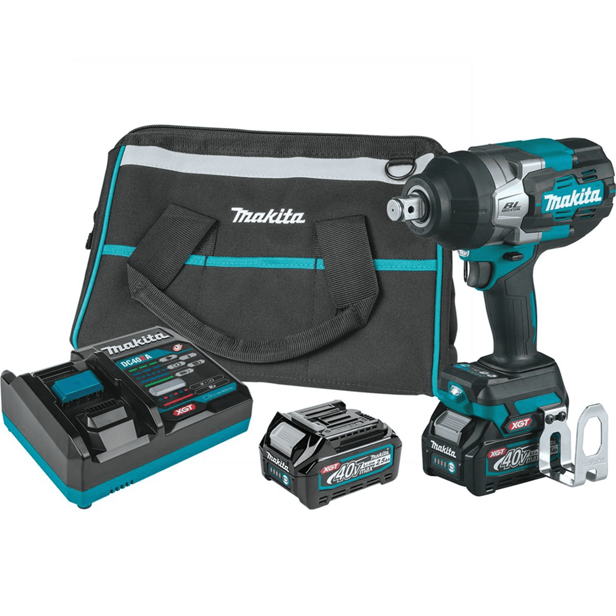 Makita 40V max XGT&reg; Brushless Cordless 4-Sp Hi-Torq 3/4" Sq. Drive Impact Wrench Kit w/ Friction Ring Anvil, var. spd., rev., L.E.D. Light, bag (2.5Ah)