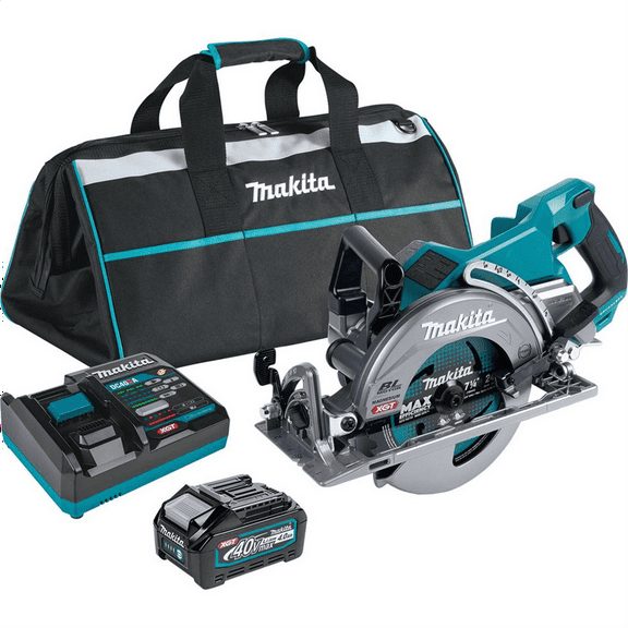 Makita 40V max XGT Brushless Cordless Rear Handle 7-1/4 Circular Saw Kit, bag, with one battery (4.0 Ah)