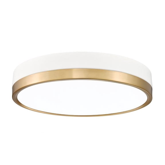 40W 1 Led Flush Mount in Modern Style-3 inches Tall and 16 inches Wide-Matte White/Modern Gold Finish Bailey Street Home 372-Bel-5171922
