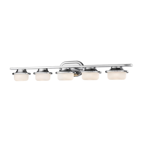 1917-5V-CH-LED-Z-Lite-Optum - 40W 5 LED Bath Vanity in Industrial Style - 38.7 Inches Wide by 6 Inches High-Chrome Finish