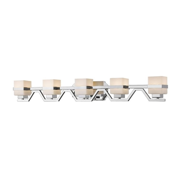 40W 5 Led Vanity Light Fixture in Fusion Style 43.3 inches Wide By 5.4 inches High-Chrome Finish Bailey Street Home 372-Bel-2272359