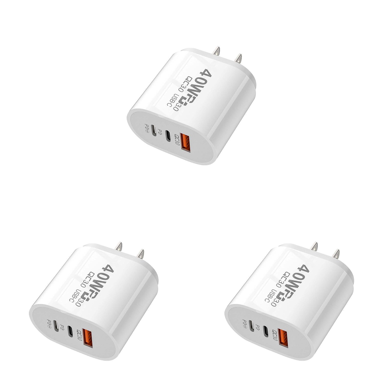40W Charging Station Compact Wall Charger 2type C Pd+3usb Lightweight