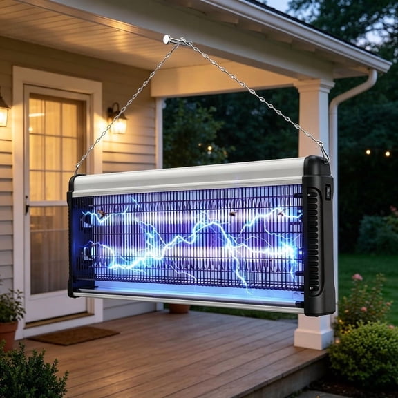40W Electric Mosquito Killer, Dual-Band UVA Insect Zapper with 2500V Grid, 2 T8 Bulbs, 360 Trap for Indoor Outdoor