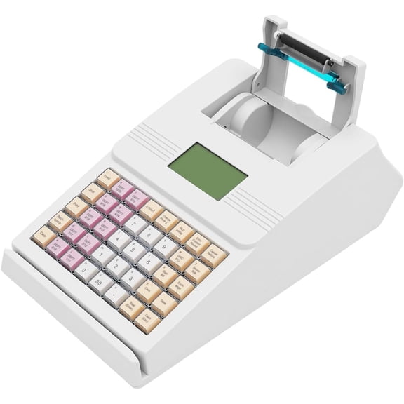 40W Electronic Cash Register for Small Businesses, 40 Keys Cash Management System Cash Registers POS Cash System RS232 Interface Type 8-Bit Display Guest Screen Type 2.75 In/Second Print Speed