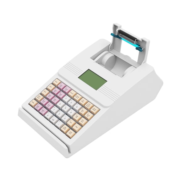 40W Electronic POS Cash Register for Small Business, 40 Keys Cash Management System, RS232 Interface, 8-Digit Customer Display, 2.75 Inch Per Second Printing Speed