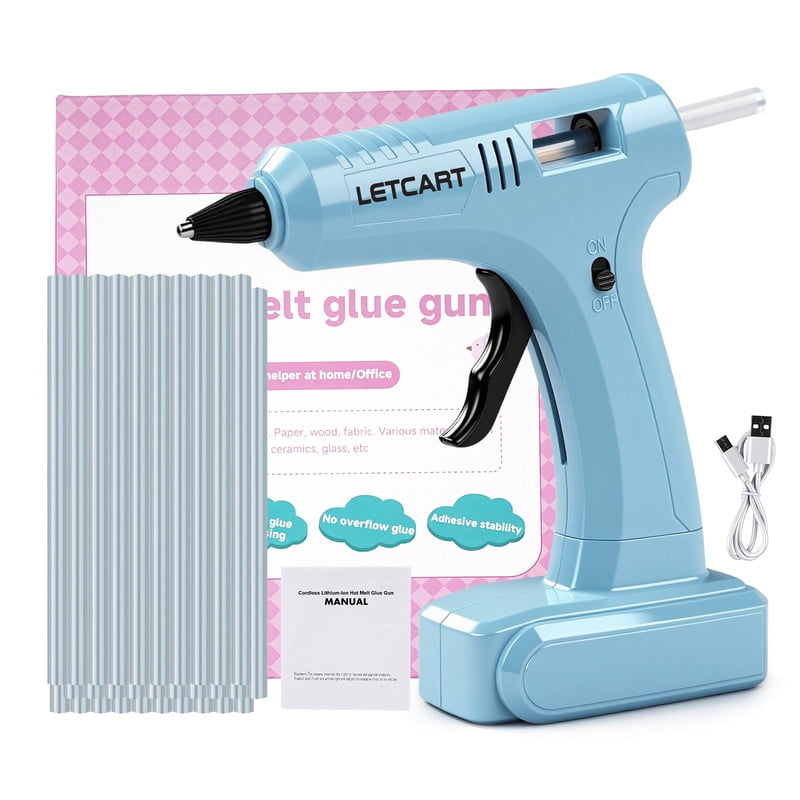 40W Hot Melt Glue Gun DIY Mini Industrial Guns Electric Repair Tool w/30pcs Glue Stick US Blue