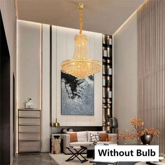40W K9 Crystal Chandelier Pendant Light French Empire Luxury Hanging Lamp Without Bulb