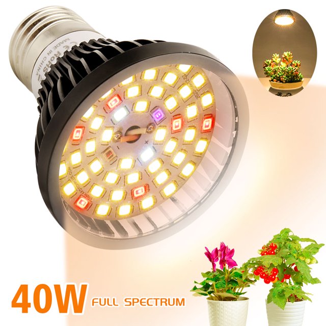 40W LED Grow Light Bulbs, Full Spectrum Grow Light for Hydroponic and