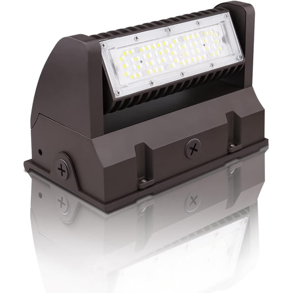 40W LED Wall Pack Light with Adjustable 0°–270° Beam Angle, 5400LM 5000K Daylight, Dimmable Outdoor Wall Mount Fixture, IP65 Waterproof, UL DLC Listed, Replace 150-200W MH/HPS/HID, 5-Year Warranty