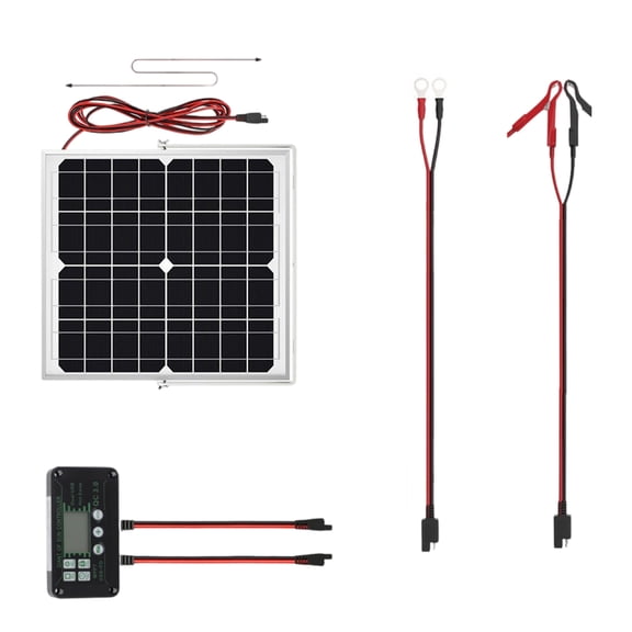 40W Monocrystalline Solar Panel with Controller, Portable Power for Camping/Home/Car Charging