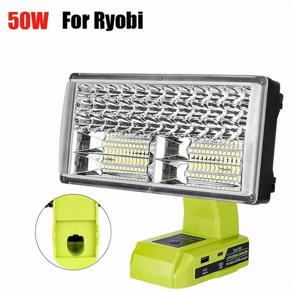 40W Outdoor Portable Work Light, Compatible with Ryobi 18V Battery