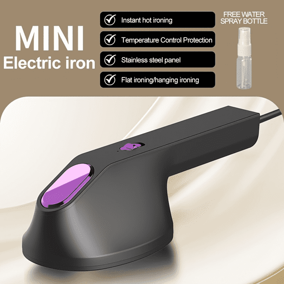 40W Portable Handheld Steam Iron Non-Stick Soleplate Fast Heating For Business Trips & Home Use