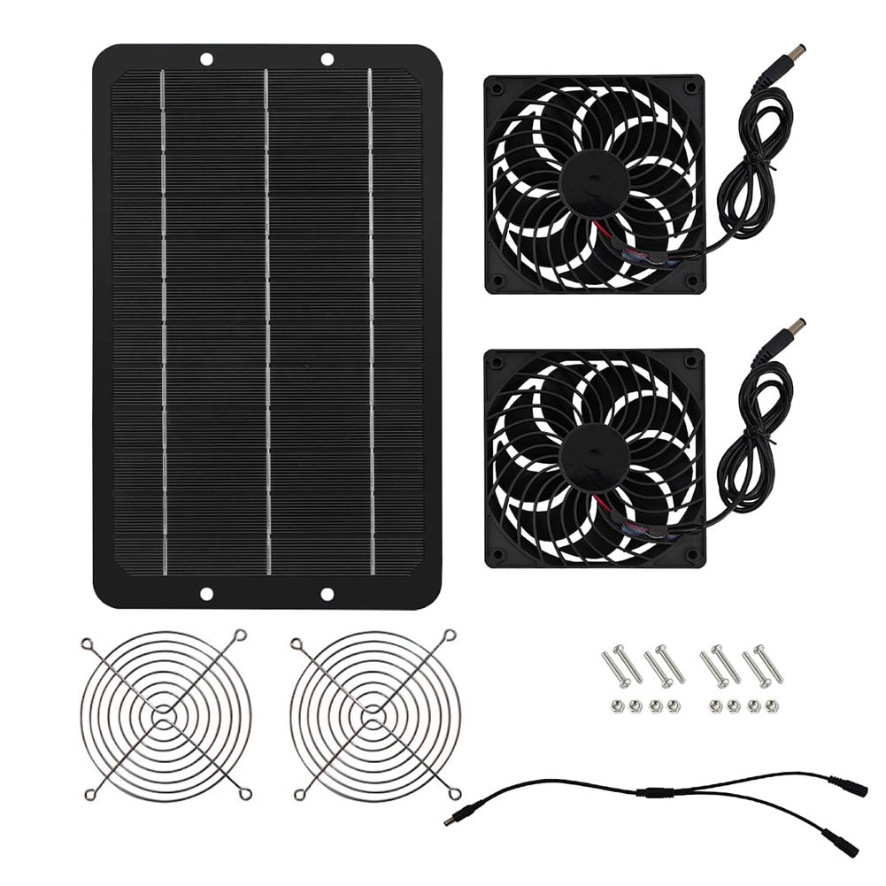 40W Solar Panel Fan Solar Powered Exhaust Fan Greenhouse Pet House Cooling Fan