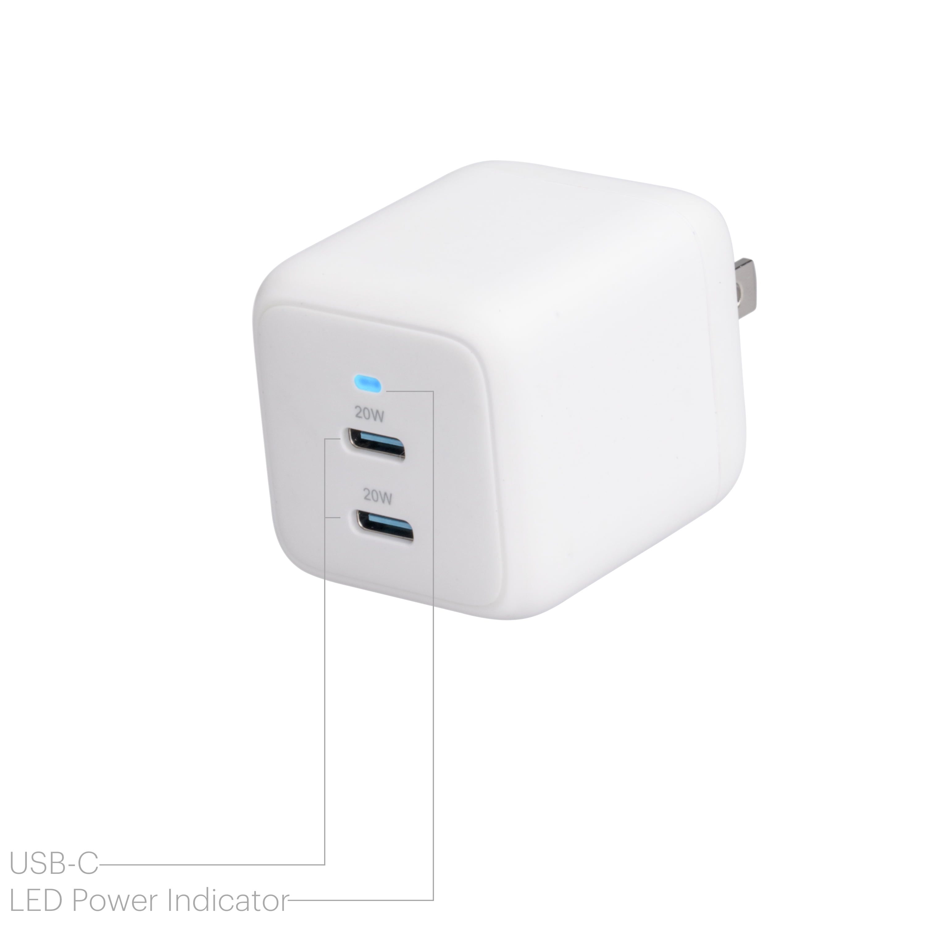 onn 40W Dual USB-C Port Wall Charger, Fast Charging, USB-IF Certified, White - Compatible with iPhone 17/16/15 Series, Samsung Galaxy, Google Pixel, and more