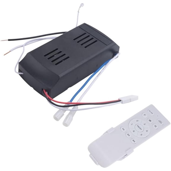 40W Variable Frequency Ceiling Fan Remote Control, AC 110V-240V to DC 24V Motor Driver, 6-Speed with Timing for Fans & Lights