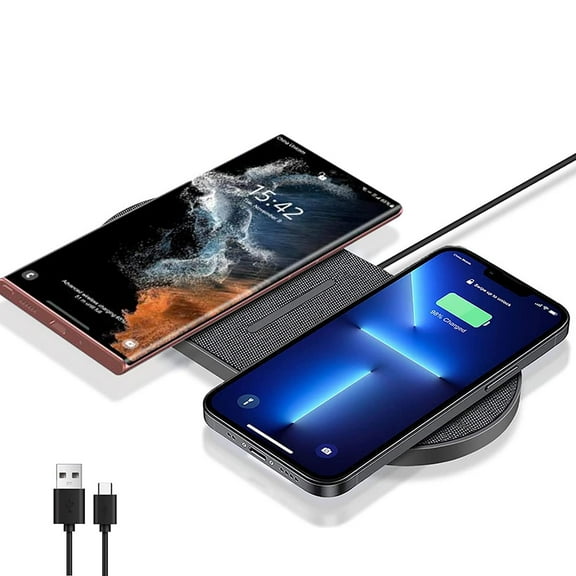 40W Wireless Charging Pad, Dual 20W Fast Wireless Charging Mat for iPhone 15/14 13 12 11/Pro/Pro Max/Mini/SE/X/XS,Apple Airpods 3/2/Pro,for Samsung Galaxy s22/Note/Bud+