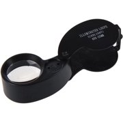 40X 25mm Eyes Optical Glass Loupe Magnifier Magnifying LED Light
