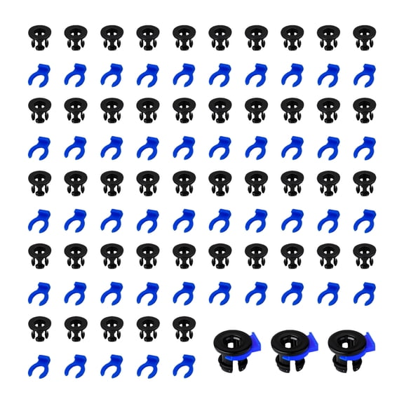 40X Blue ABS Bowden Fittings With Hold Clips For PTFE Tubes