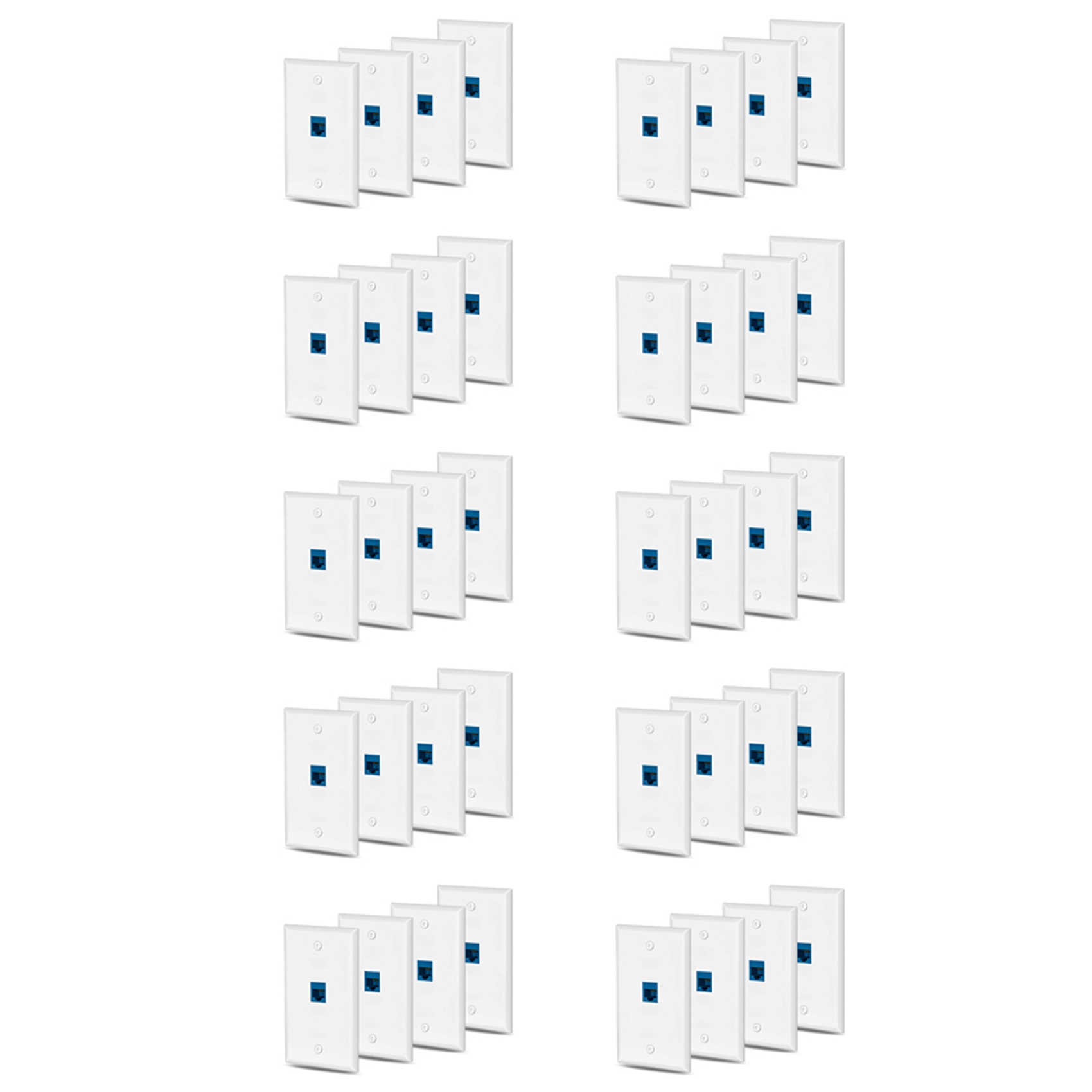 40X Cat6 Wall Plate Outlet 1 Port RJ45 Network Female to