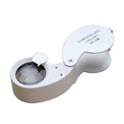 40X Illuminated Jewelry Loop Magnifier, XYK Pocket Folding Magnifying Glass Jewelers Eye Loupe with LED(LED Currency Detecting/Jewelry Identifying)