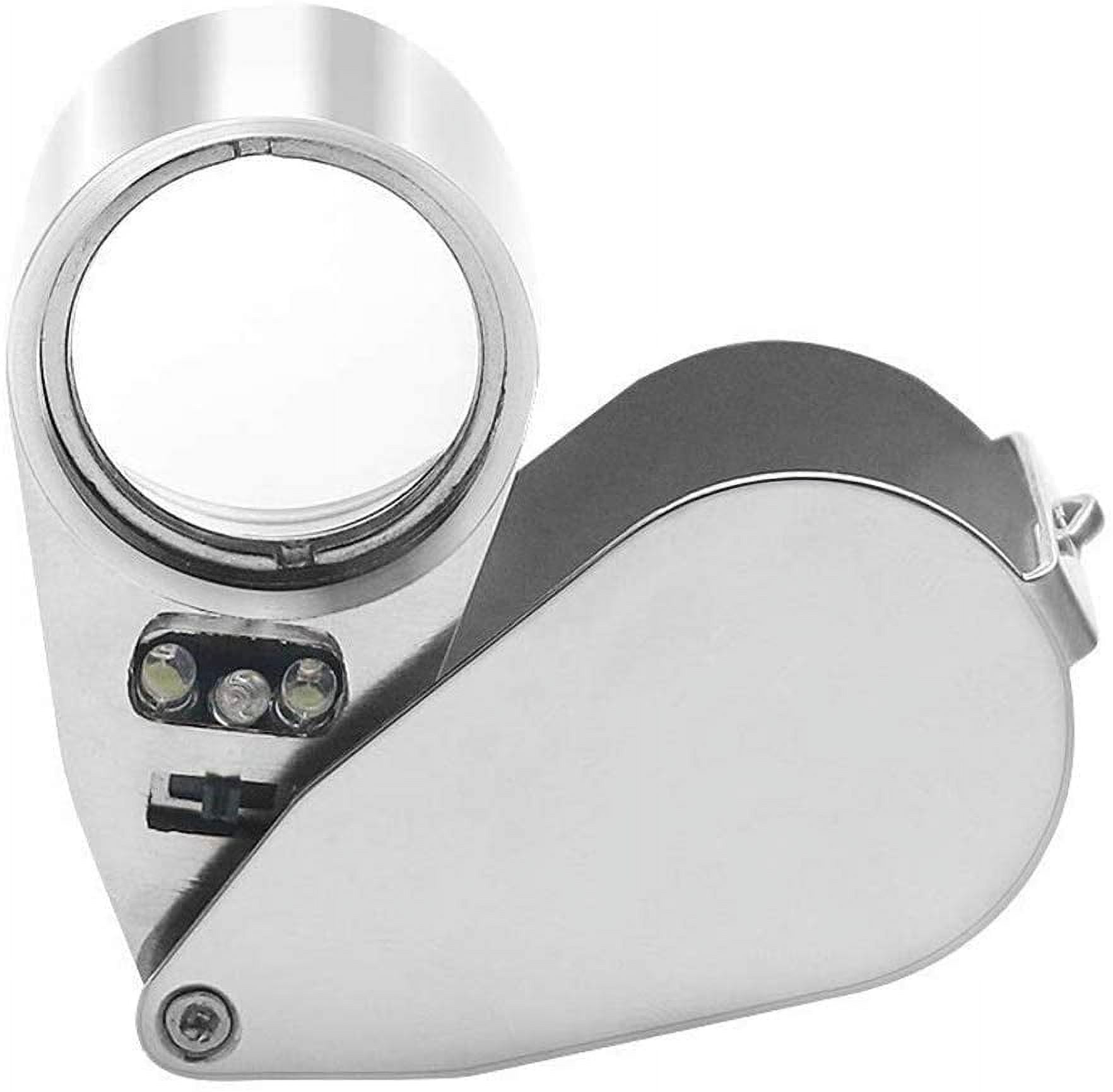 40X Jewelers Magnifying Glass Folding Pocket Magnifying Glass Illuminated Magnifying Glass with