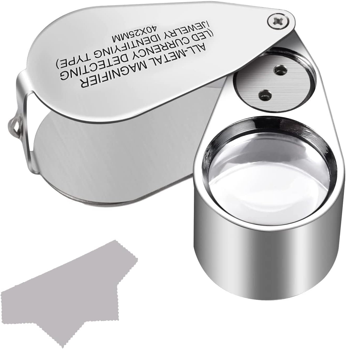 40X Magnifier Jewellers Loupe All Metal Folding Magnifying Glasses
