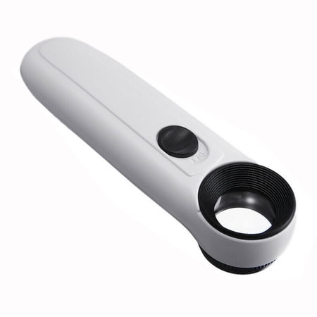 40X Magnifying Magnifier Map Magnifying Glass Acrylic Optical Lens Jeweler Eye Jewelry Loupe Loop With 2 LED Light For Home Office Accessory