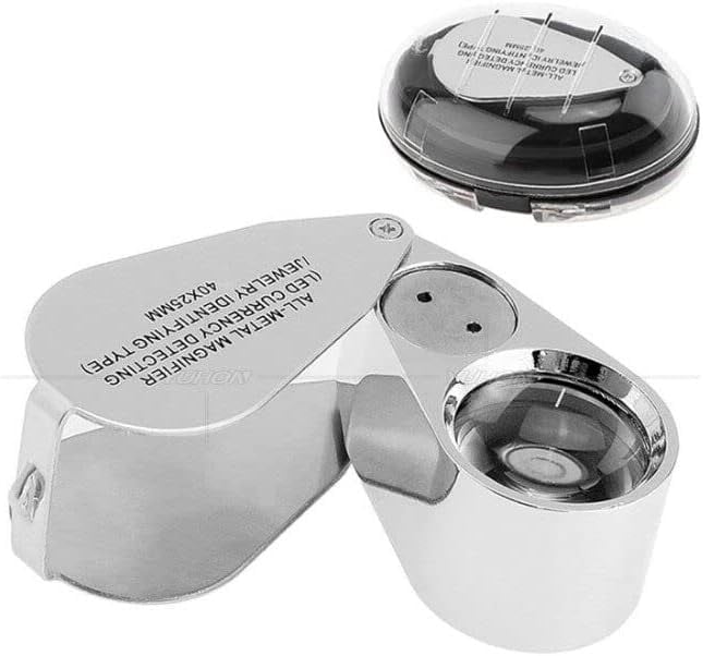 40X Pocket Loupe Illuminated Portable Jewelers Magnifying Glass 40X Pocket Loupe Illuminated Portable Jewelers Magnifying Glass