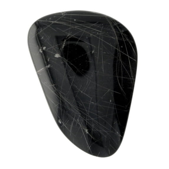 40X28mm Rutilated Quartz On Black Agate