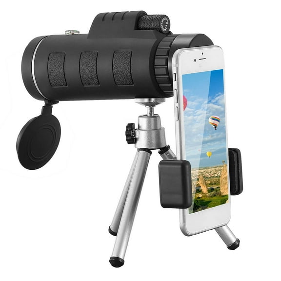40X40 Monocular Telescope with Smartphone Holder Tripod TeqHome Compact Optical Telescope with FMC Lens Low Light Vision Scope for Adults Kids
