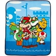 thumbnail image 1 of Super Mario Kids Blue Silky Soft Throw Blanket, 40x50, Nintendo, 1 of 6