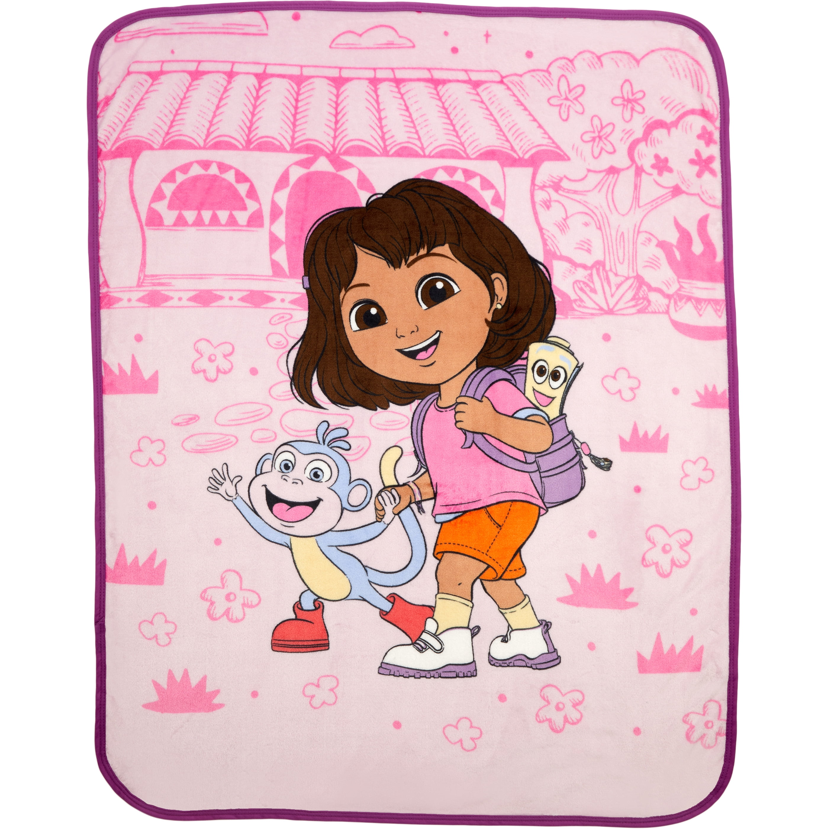 Dora Kids Pink Silky Soft Throw Blanket, 40x50 - Walmart.com