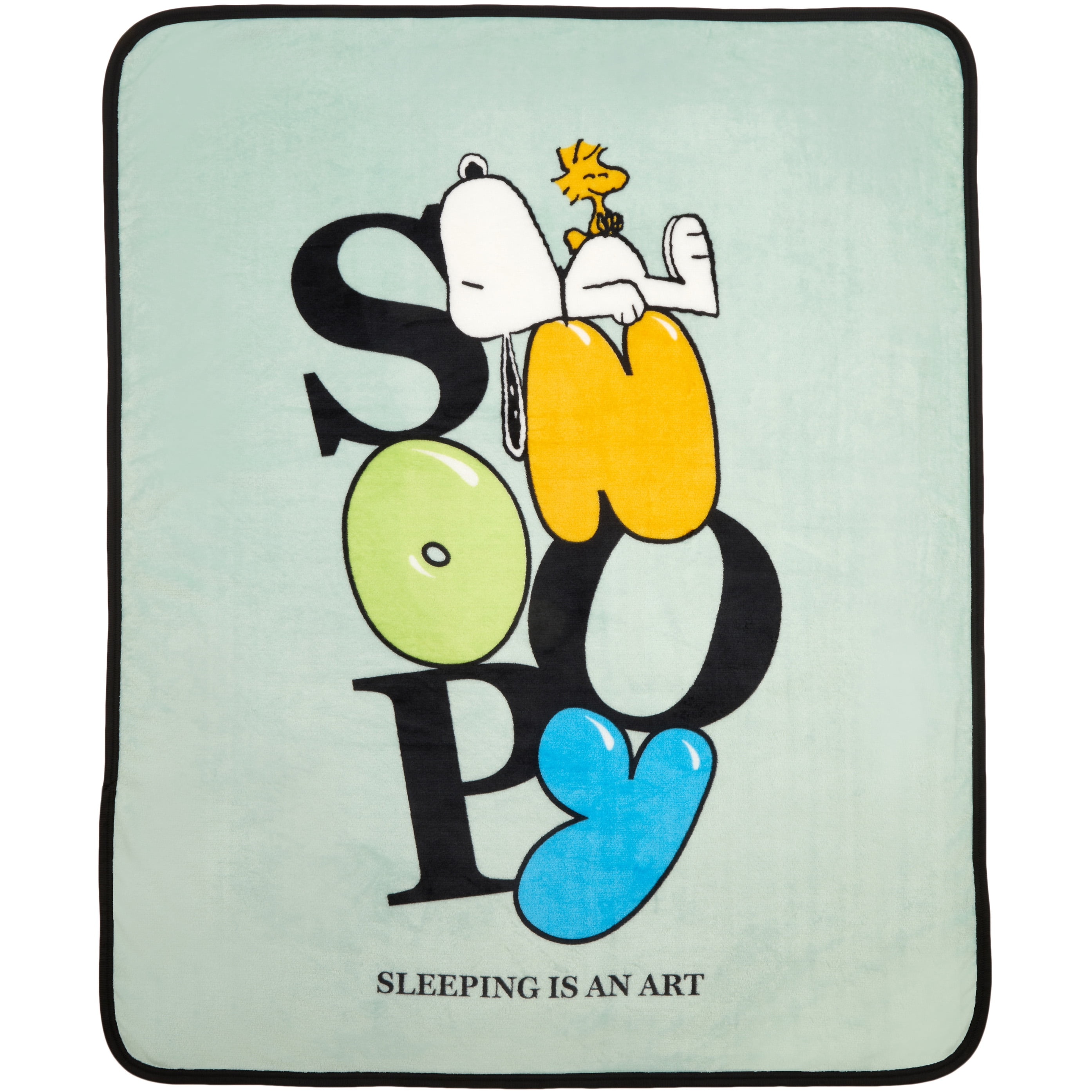 Peanuts Snoopy Kids Mint Green Silky Soft Throw Blanket, 40x50
