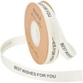 thumbnail image 1 of 40Yards Best Wishes for You Ribbon 3/4 Inch Polyester Word Print Ribbon Satin Ribbon for Gift Wrapping Bowknot Making Birthday Cake Christmas Gift Decoration Old Lace, 1 of 9