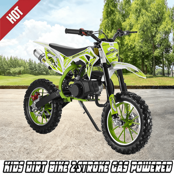 40cc 2-Stroke Kids' Gas-Power Dirt Bike, Mini Off-Road Motorcycle, Up to 25 MPH, Pull Start for Uphill & Off-Road