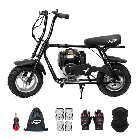 40cc 4-Stroke Mini Bike, Gas Mini Bike with Pull Start, Rear Disc Brake, 10? Knobby Tires, Up to 18 MPH, 165 lb Capacity, for Ages 13+ – Red