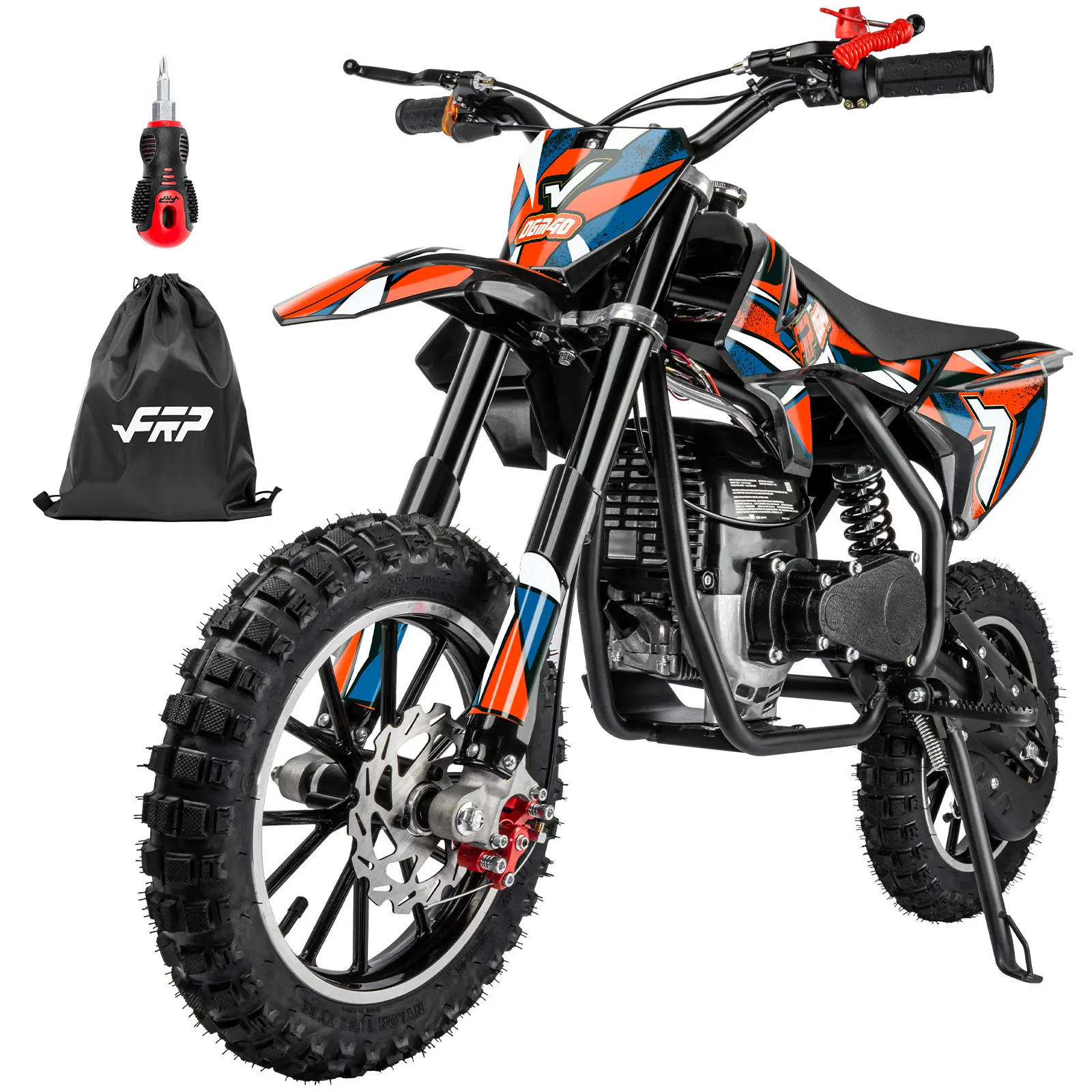 40cc 4-Stroke Mini Dirt Bike, Gas Powered Kids Dirt Bike with Pull Start, Dual Disc Brakes, Safety Kill Switch & Parental Speed Limiter, Up to 20 MPH, 132 lb Capacity, Front/Rear Suspension