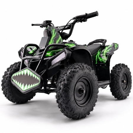 40cc Teen Gas ATV, Gas Powered 4 Wheeler for Teens 13+, 4-Stroke Beginner ATV, Up to 15 MPH, Adjustable Speed, Safety Switches, Front & Rear Brakes - Green