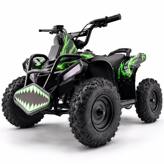 40cc Teen Gas ATV, Gas Powered 4 Wheeler for Teens 13+, 4-Stroke Beginner ATV, Up to 15 MPH, Adjustable Speed, Safety Switches, Front & Rear Brakes - Green