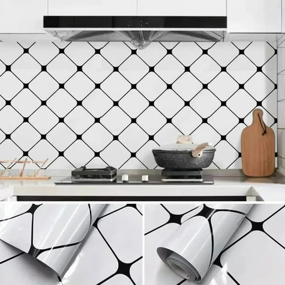 40cm Adhesive Wall Wallpaper High Temperature Resistance Cooking Bench Kitchen Waterproof and Oil Resistant Range Hood Sticker