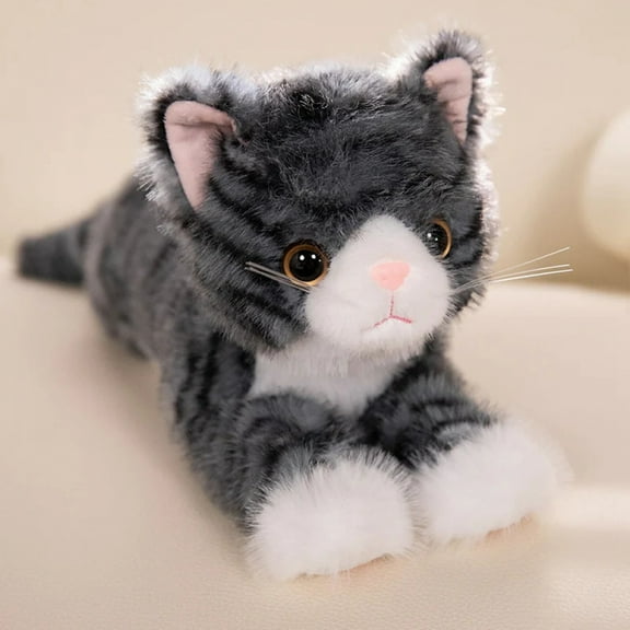 40cm Cute Simulated Cat Doll Plush Toy Stuffed Soft Animal Plush White Black Kitten Pillow Kids Girls Birthday Gift Pet Toys