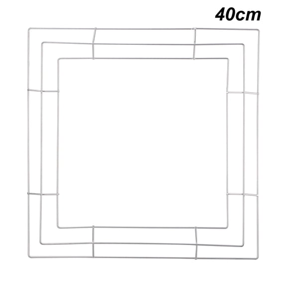 40cm DIY Wreath Ring Square Wreath Iron Hoop Diy Wreath Hanging Ring for Christmas Wedding