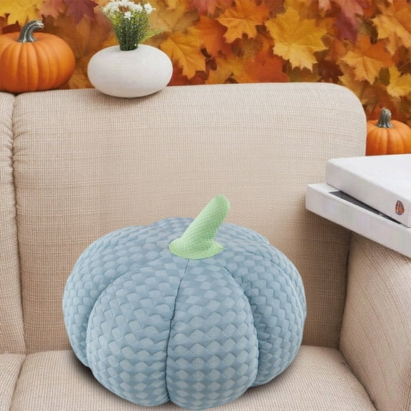 40cm Flock Pumpkin Throw Pillow Holiday Decor Sofa Cushion Bed Toy Gift(Blue)