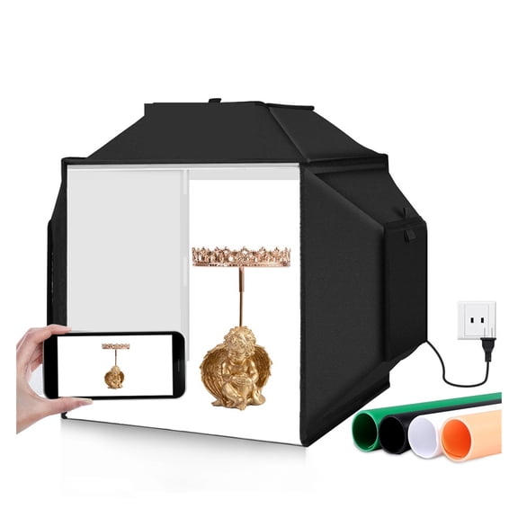 40cm Folding 72W 5500K Studio Shooting Tent Soft Box Photography Lighting Kit With 4 Colors Backdrops LED Photo LightBox ,Long Lasting
