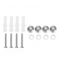 40cm Shower Shelf Foldable Aluminum Bathroom Towel Coat Rack with 5 Hooks Silver