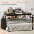 thumbnail image 1 of 40cm Wide Desktop Over Bed Table, Adjustable Tilt Sofa Bed Table, Overbed Table with 360 Degree Wheels, Side Bookshelf, Over The Bed Table Adjustable Height and Length-80 cm,Black, 1 of 8
